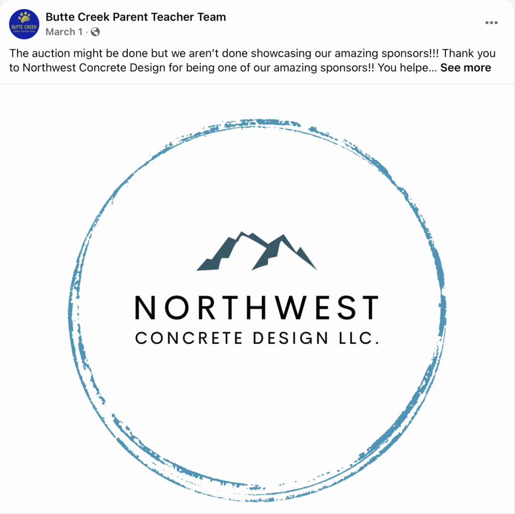 Butte Creek School Fundraiser Support
